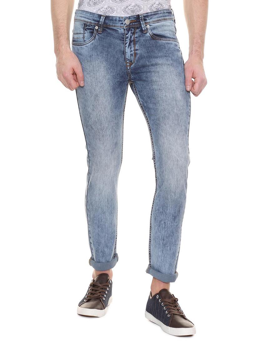 blue cotton blend washed jeans - 15943313 - Zoom Image - 1