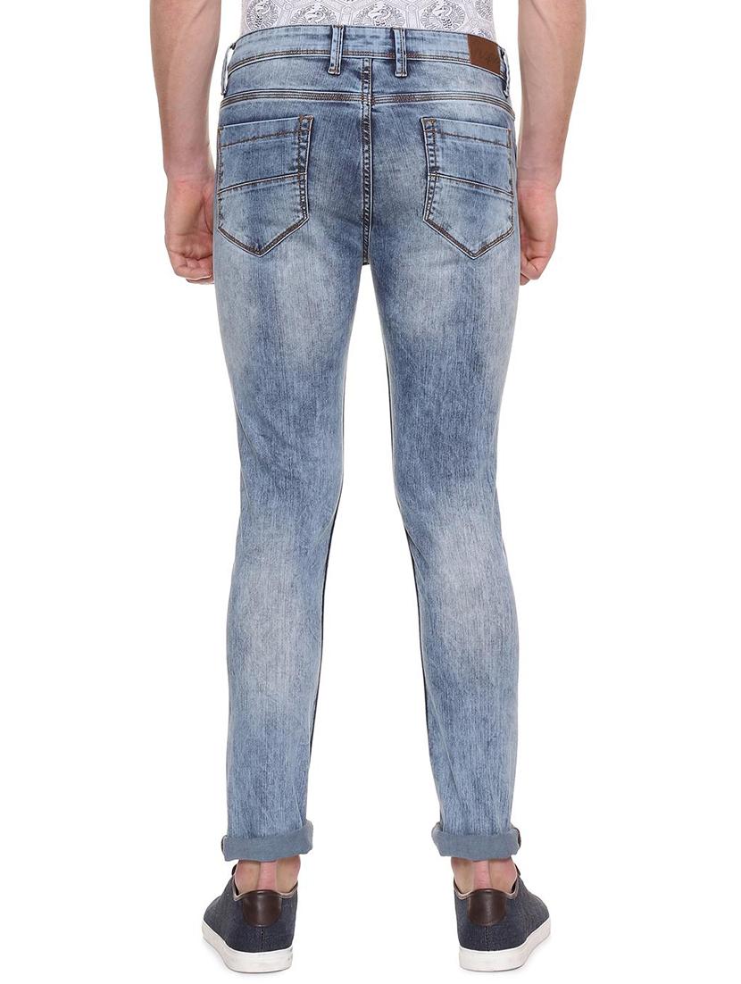 blue cotton blend washed jeans - 15943313 - Zoom Image - 2
