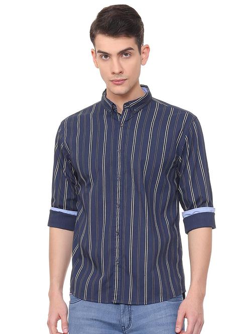 blue striped casual shirt - 15943350 - Standard Image - 1