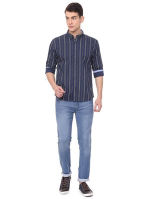 blue striped casual shirt - 15943350 - Standard Image - 3