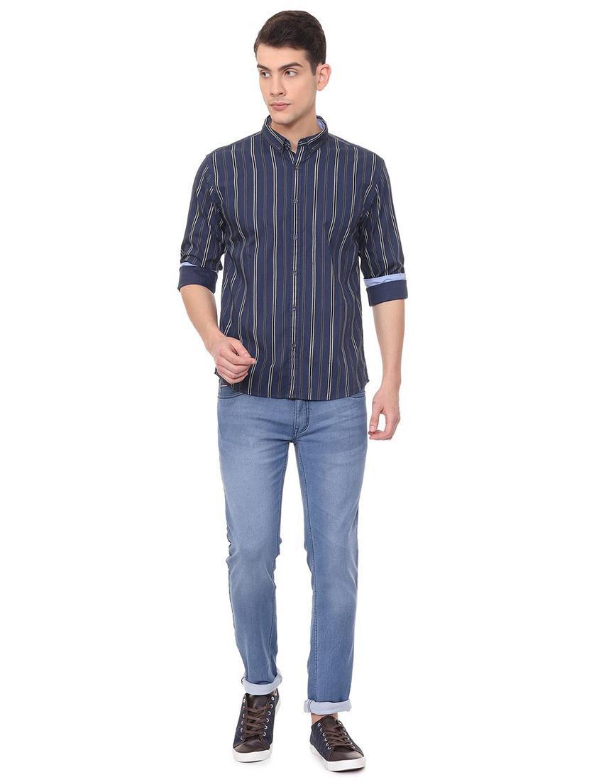 blue striped casual shirt - 15943350 - Zoom Image - 3