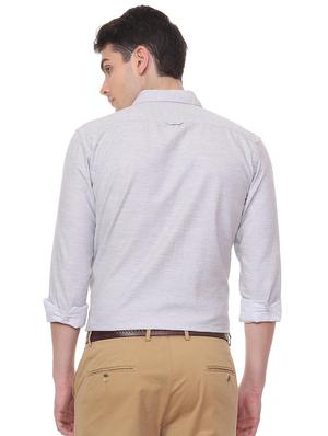grey solid casual shirt - 15943351 - Standard Image - 2
