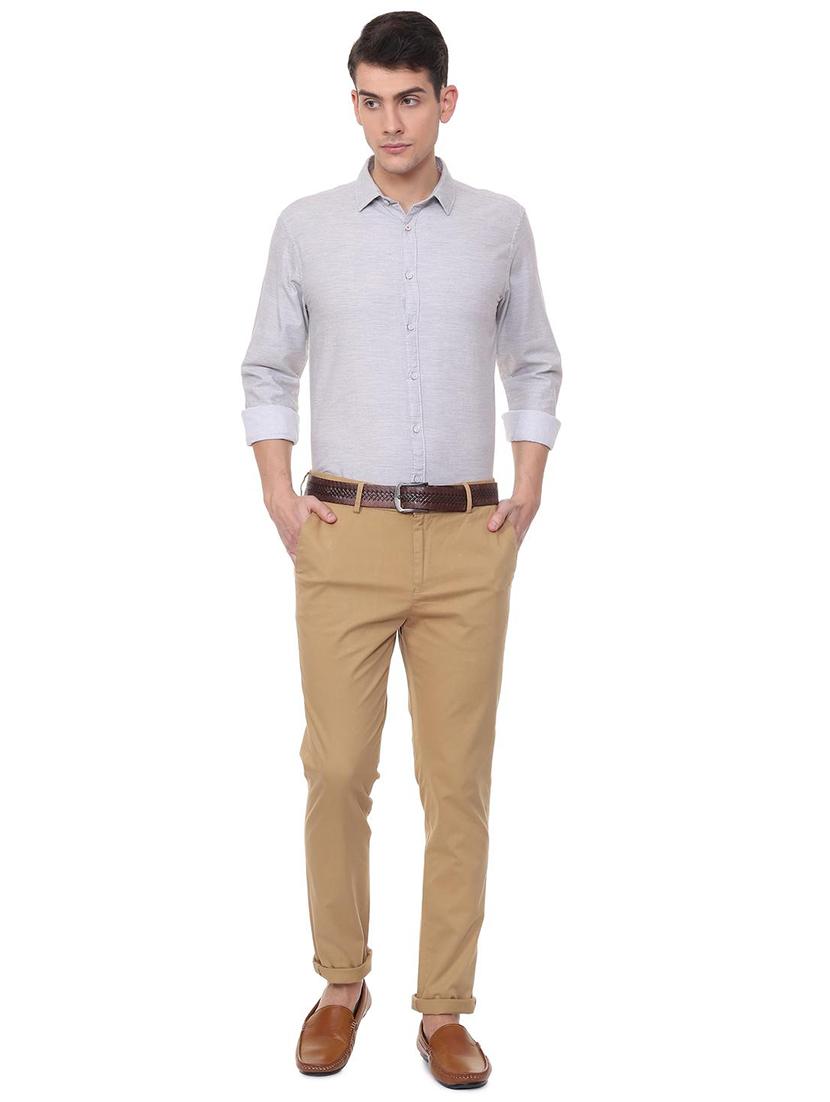 grey solid casual shirt - 15943351 - Zoom Image - 3