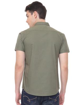 green solid casual shirt - 15943384 - Standard Image - 2