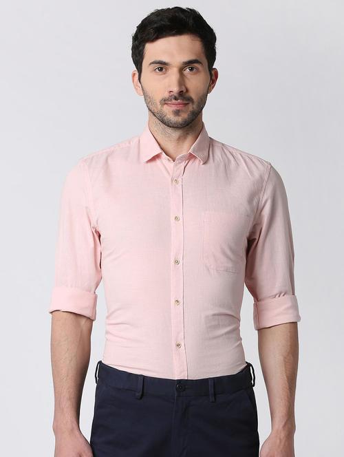 pink solid formal shirt - 15943396 - Standard Image - 1