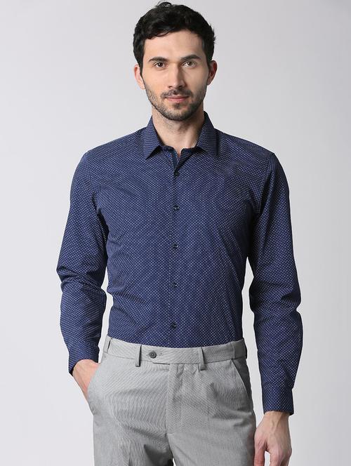 blue cotton formal shirt - 15943397 - Standard Image - 1