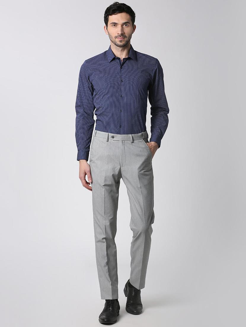 blue cotton formal shirt - 15943397 - Zoom Image - 4