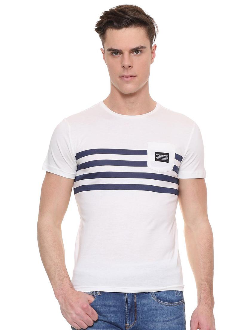 white striped pocket t-shirt - 15943536 - Zoom Image - 1