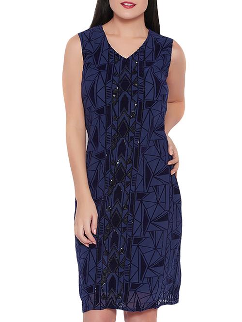 geometric sequined sheath dress - 15943592 - Standard Image - 1