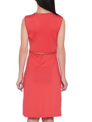 sheer paneled pleated sheath dress - 15943593 - Standard Image - 3
