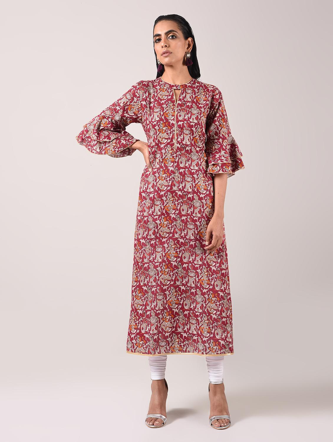 a-line printed kurta - 15943718 - Zoom Image - 1