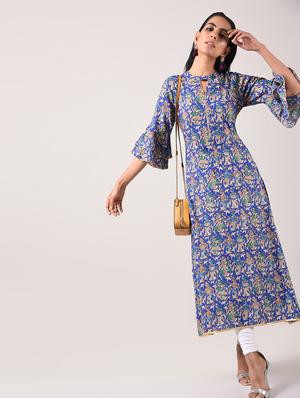 a-line printed kurta - 15943721 - Standard Image - 4