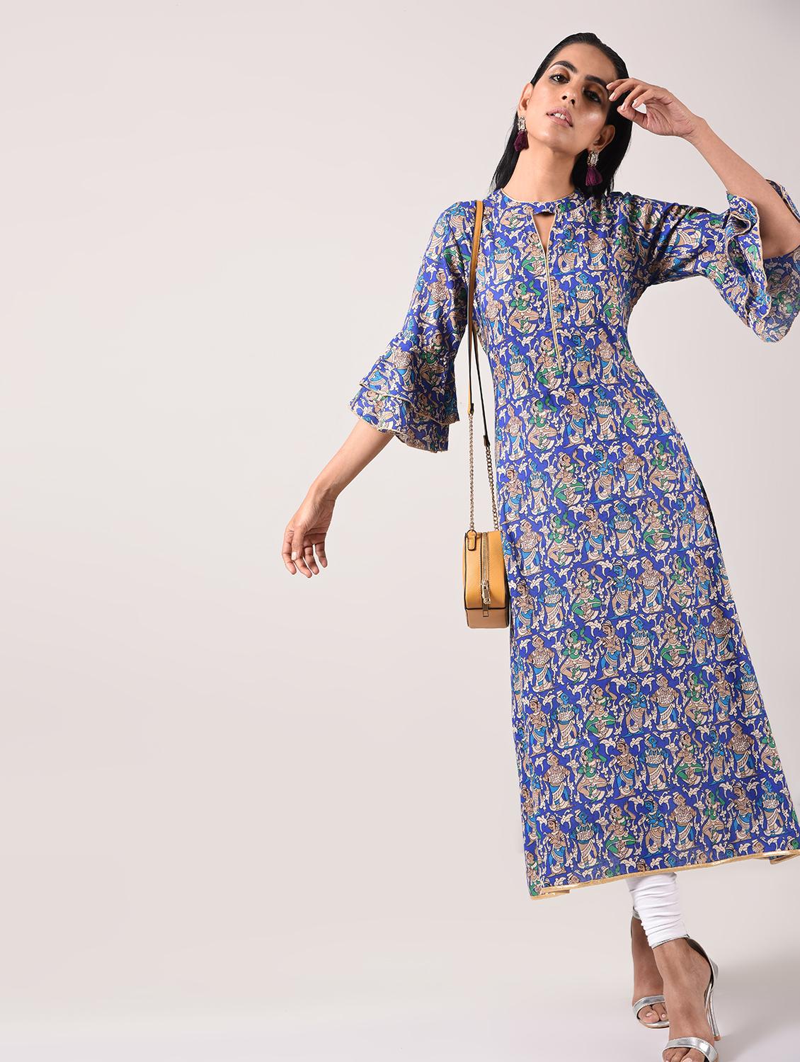 a-line printed kurta - 15943721 - Zoom Image - 4