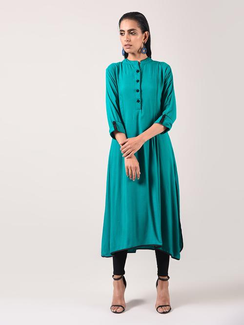 solid a-line kurta - 15943725 - Standard Image - 1