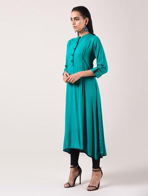 solid a-line kurta - 15943725 - Standard Image - 2