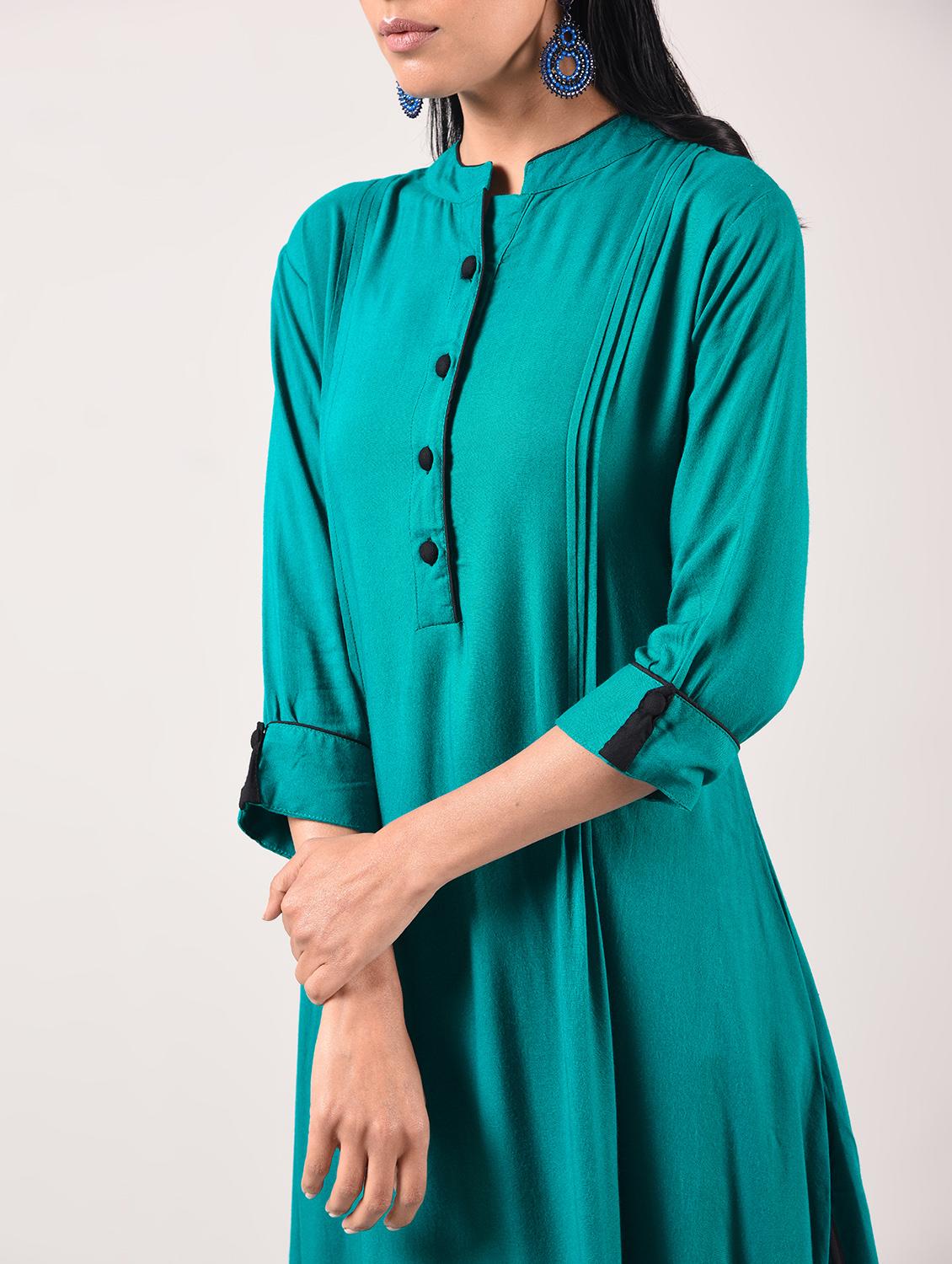 solid a-line kurta - 15943725 - Zoom Image - 5