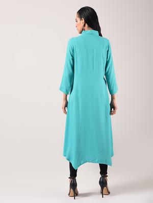 asymmetric embroidered kurta - 15943726 - Standard Image - 4