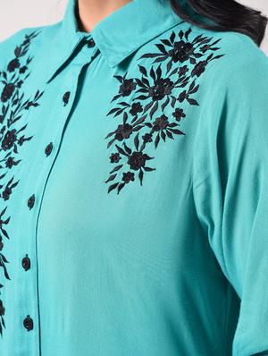 asymmetric embroidered kurta - 15943726 - Standard Image - 6
