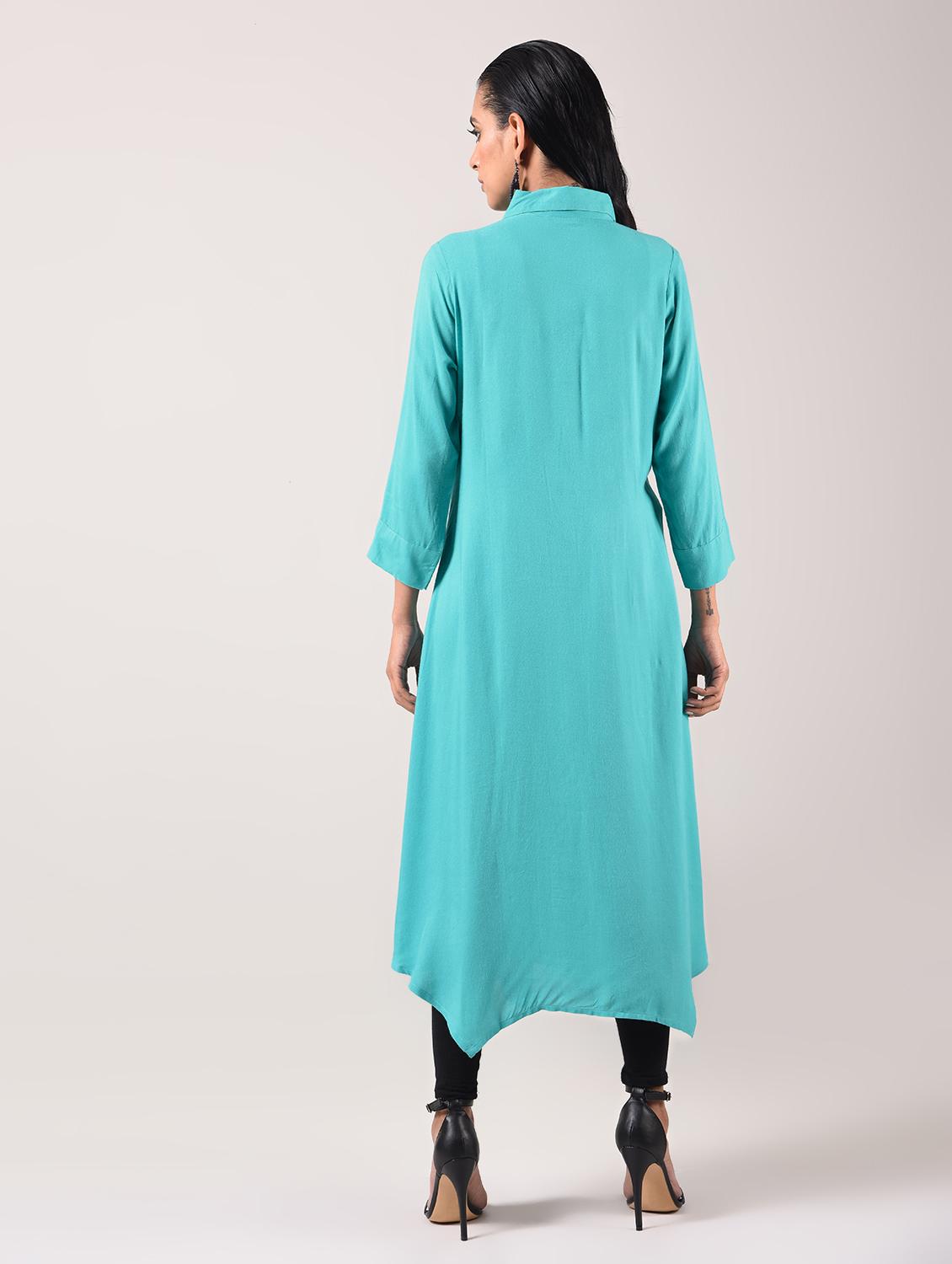 asymmetric embroidered kurta - 15943726 - Zoom Image - 4