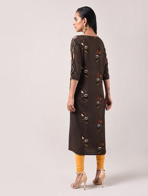 printed straight kurta - 15943732 - Standard Image - 3