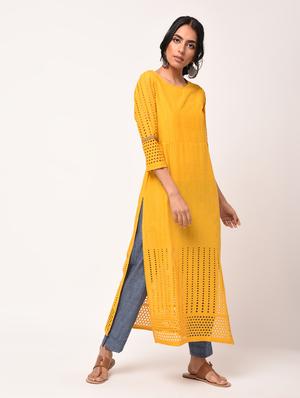 straight kurta with jacket - 15943736 - Standard Image - 3