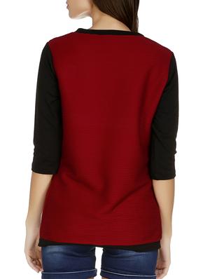 eyelet detail color block striped top - 15944243 - Standard Image - 3