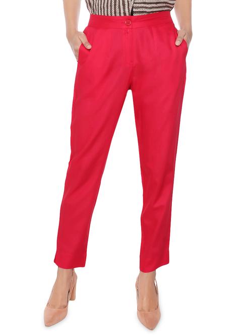 elasticated waist flat front trouser - 15944469 - Standard Image - 1