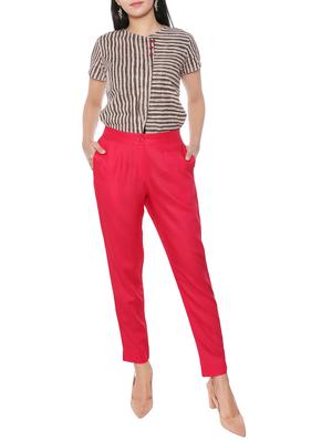 elasticated waist flat front trouser - 15944469 - Standard Image - 4