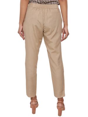 elasticated waist flat front trouser - 15944470 - Standard Image - 3