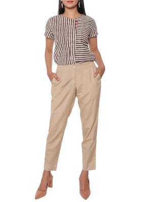 elasticated waist flat front trouser - 15944470 - Standard Image - 4
