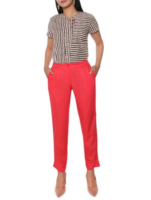 elasticated waist flat front trouser - 15944474 - Standard Image - 4