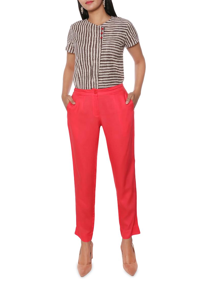 elasticated waist flat front trouser - 15944474 - Zoom Image - 4