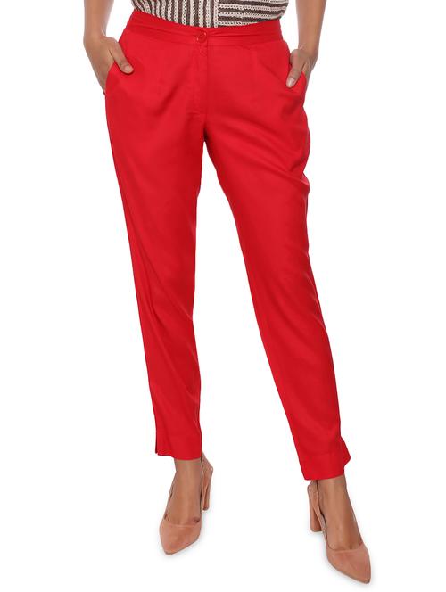 elasticated waist flat front trouser - 15944476 - Standard Image - 1