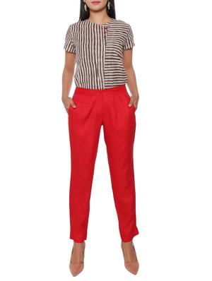 elasticated waist flat front trouser - 15944476 - Standard Image - 4