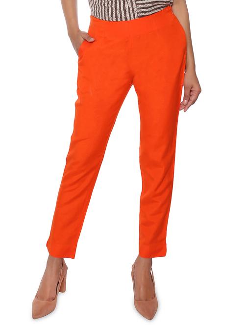 elasticated waist flat front trouser - 15944478 - Standard Image - 1