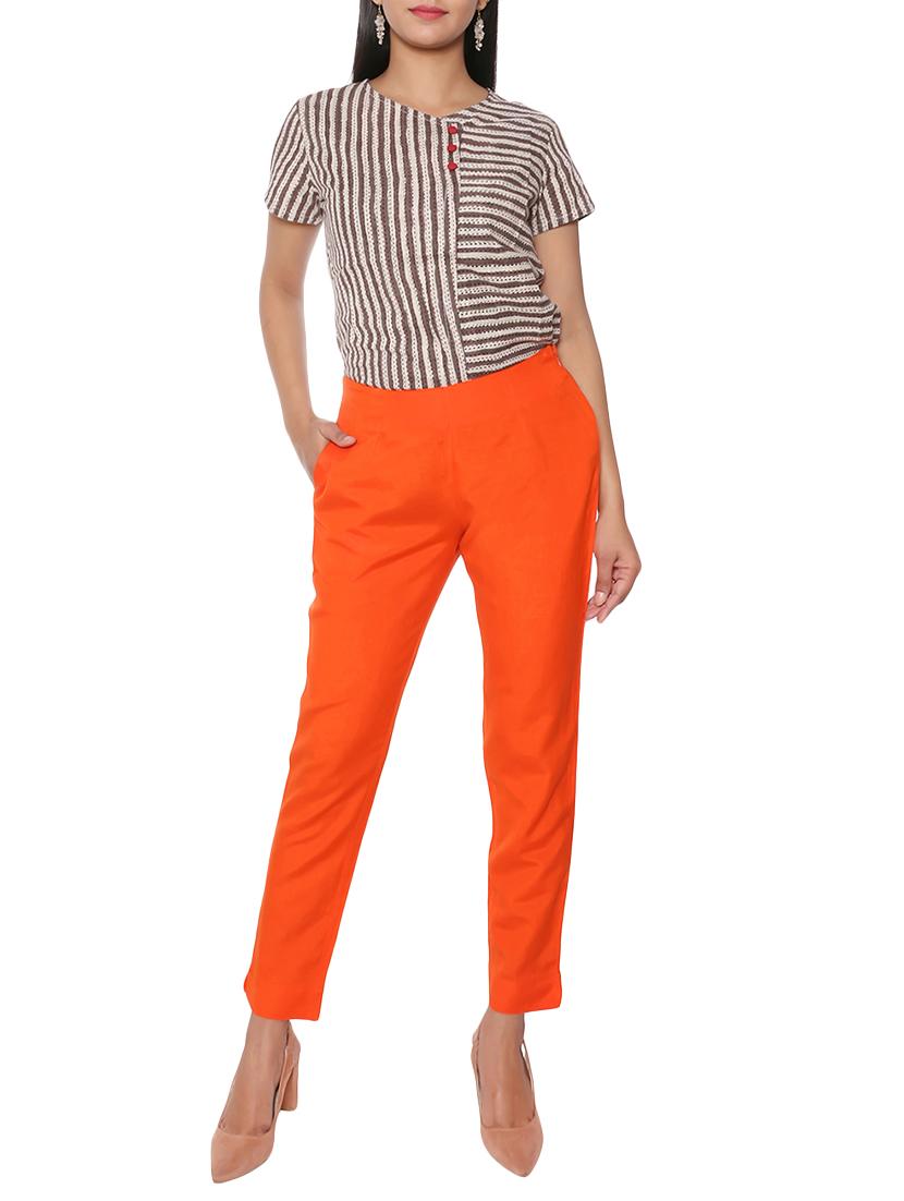 elasticated waist flat front trouser - 15944478 - Zoom Image - 4
