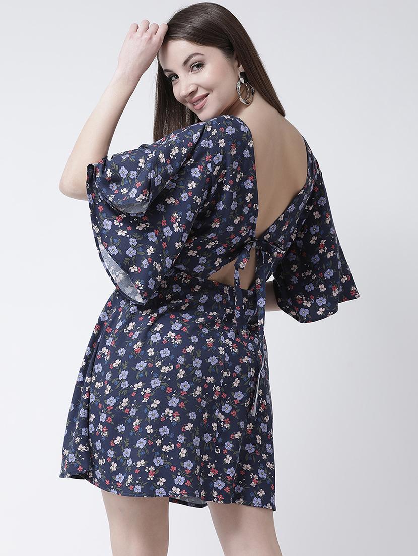 flutter sleeved floral a-line dress - 15944596 - Zoom Image - 3