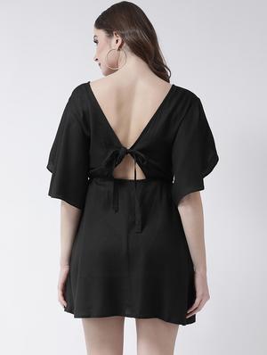 flutter sleeved a-line dress - 15944597 - Standard Image - 3