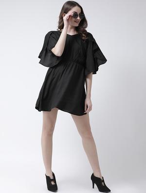 flutter sleeved a-line dress - 15944597 - Standard Image - 4