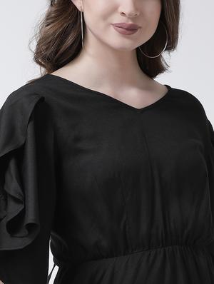 flutter sleeved a-line dress - 15944597 - Standard Image - 5