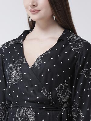 floral polka dots high low dress - 15944599 - Standard Image - 4