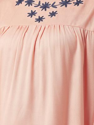 frill trim embroidered gathered top - 15944603 - Standard Image - 5