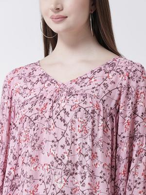 floral gathered long sleeved top - 15944608 - Standard Image - 5