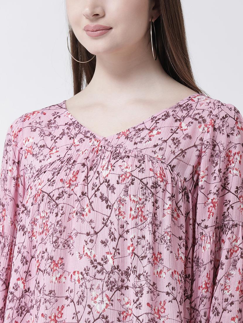 floral gathered long sleeved top - 15944608 - Zoom Image - 5