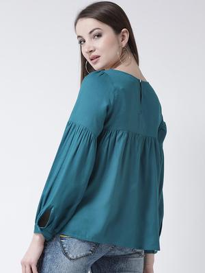floral embroidered gathered top - 15944609 - Standard Image - 3