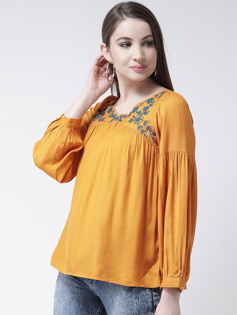 floral embroidered gathered top - 15944610 - Zoom Image - 2