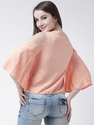 cold shoulder embroidered top - 15944611 - Standard Image - 3