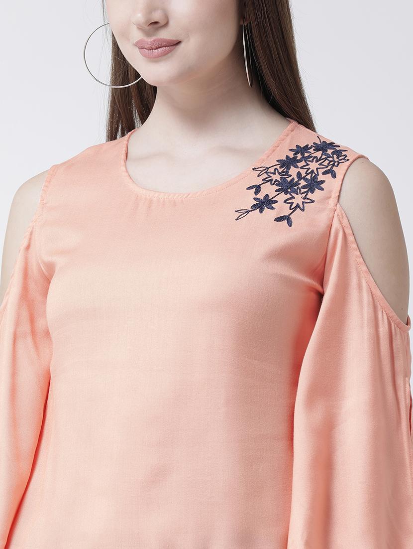cold shoulder embroidered top - 15944611 - Zoom Image - 4