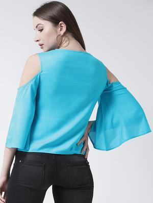 cold shoulder embroidered top - 15944612 - Standard Image - 3