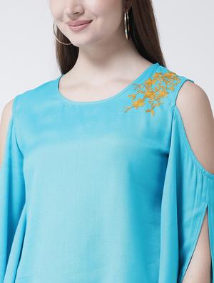 cold shoulder embroidered top - 15944612 - Standard Image - 5
